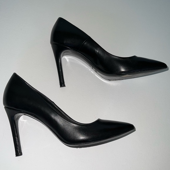 Maje pointed black leather pumps - Picture 2 of 8